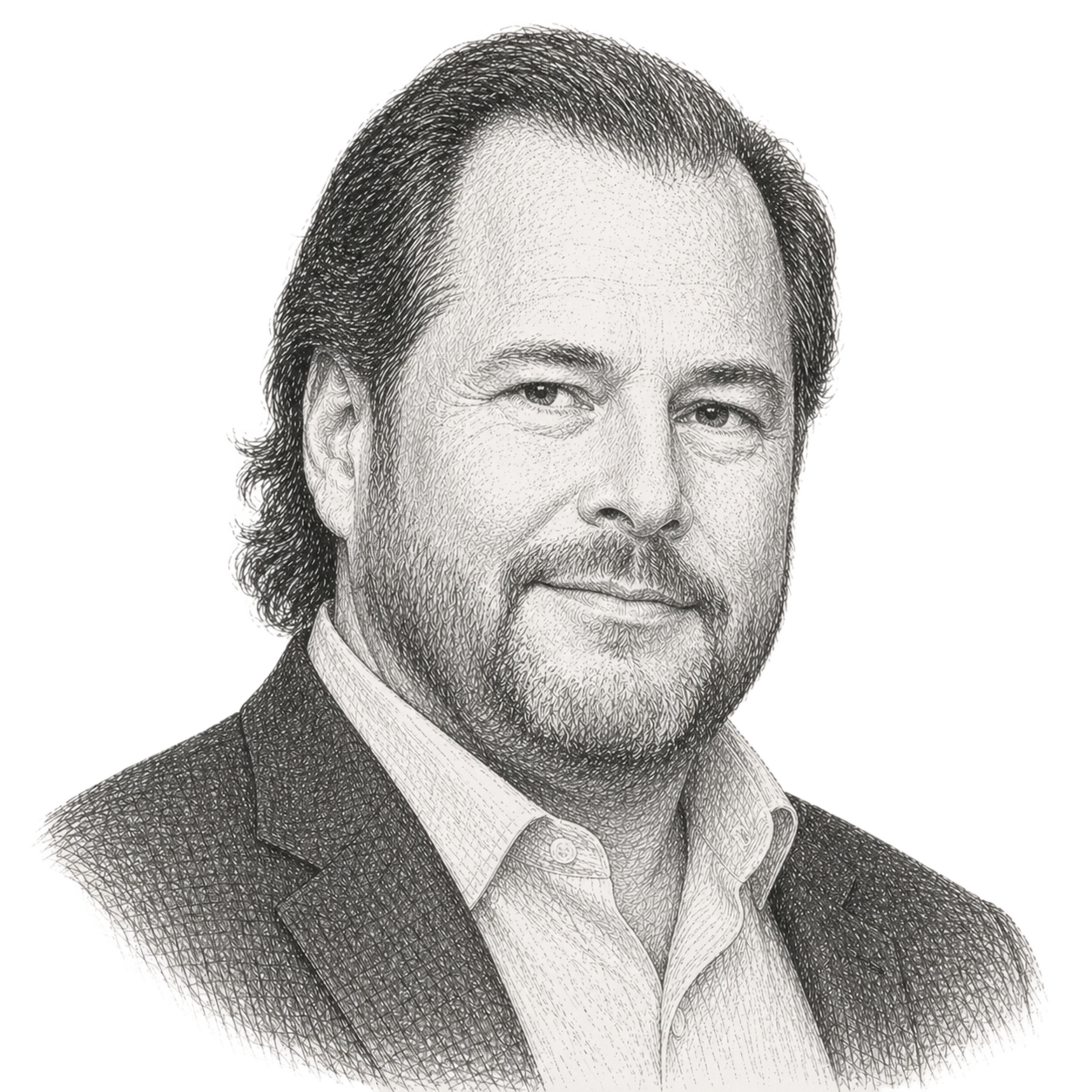 Stylized portrait of Marc Benioff