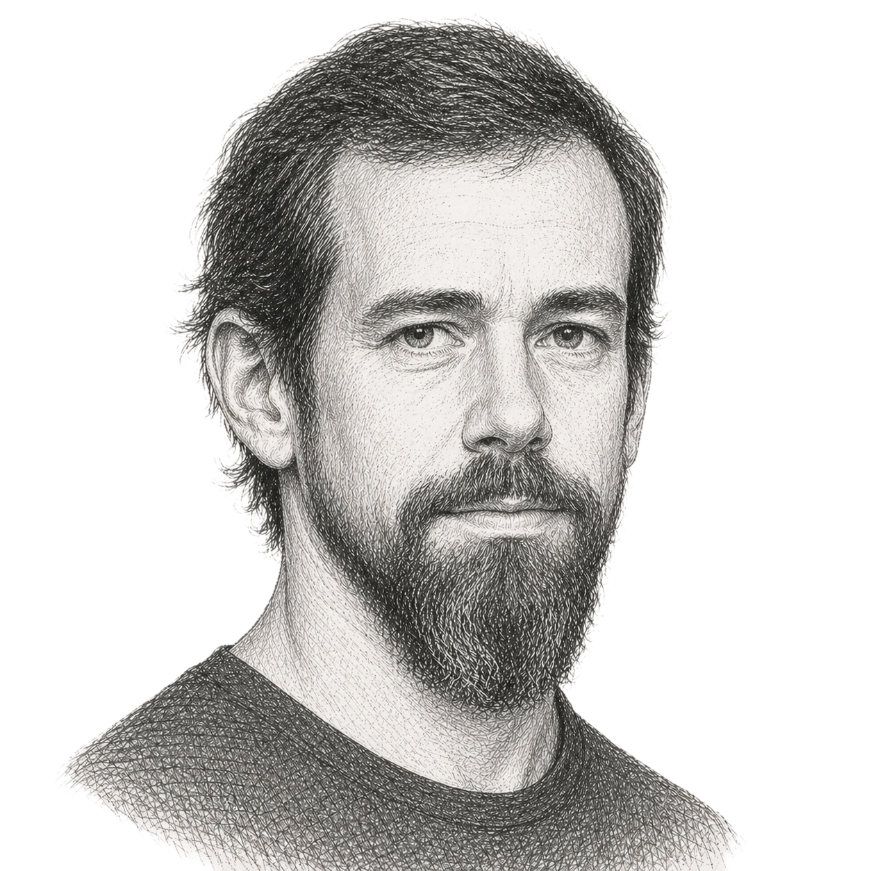 Stylized portrait of Jack Dorsey