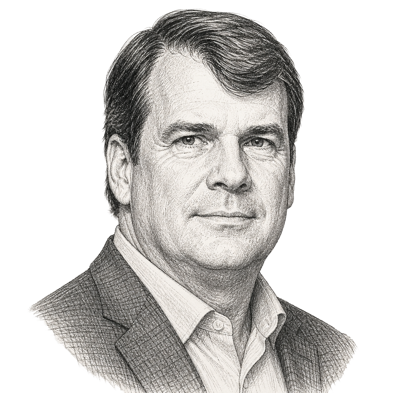 Stylized portrait of Jim Farley