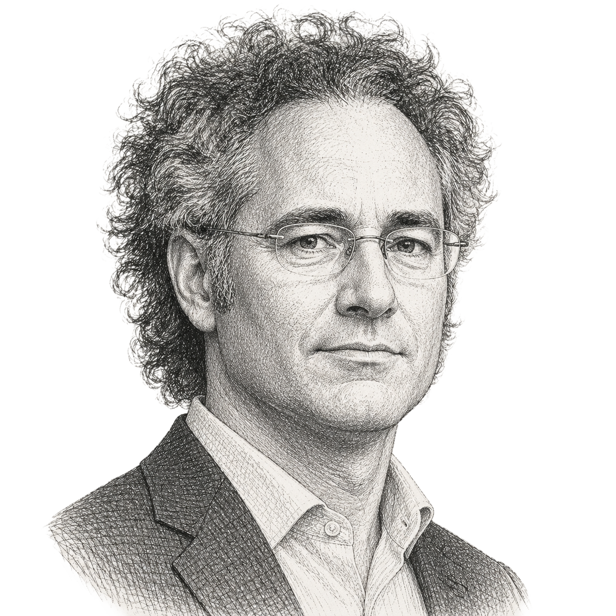 Stylized portrait of Alex Karp